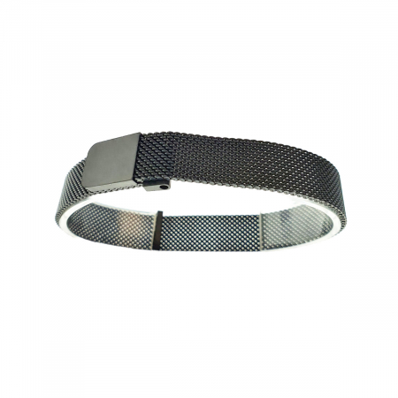 Curea de ceas BK-14 tip bratara, din plasa metal, prindere magnetica, neagra, 14mm [1]