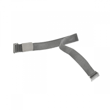 Curele pentru ceasuri - Curea de ceas S-14 tip bratara, din plasa metal, prindere magnetica, argintie, 14mm