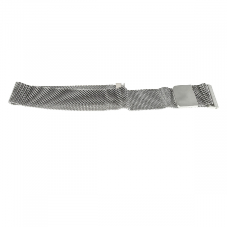 Curea de ceas S-16 tip bratara, din plasa metal, prindere magnetica, argintie, 16mm [1]