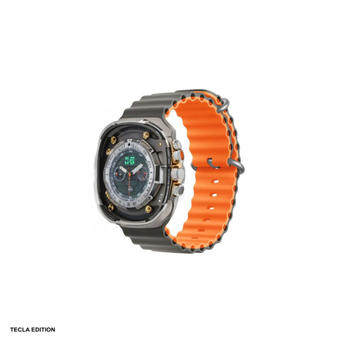 Curele smartwatch - Curea smartwatch pentru Apple Watch 38/40/41/42 mm, silicon, gri cu portocaliu, Deluxe Sport6