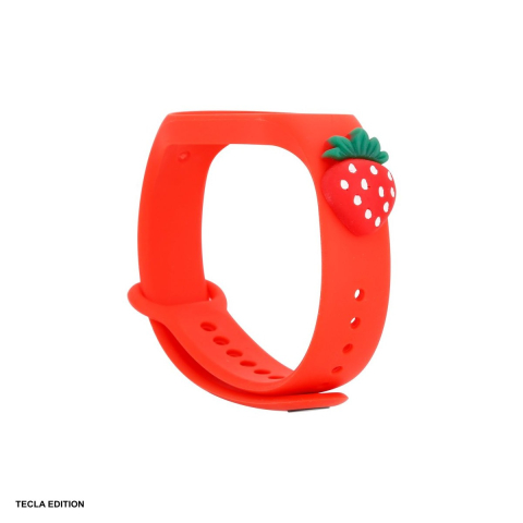 Curea smartwatch pentru Xiaomi Mi Band 5/6/7, silicon, rosu capsuna [3]