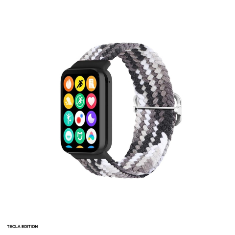Curele smartwatch - Curea smartwatch pentru Xiaomi Mi Band 8 Pro, impletita, negru cu alb