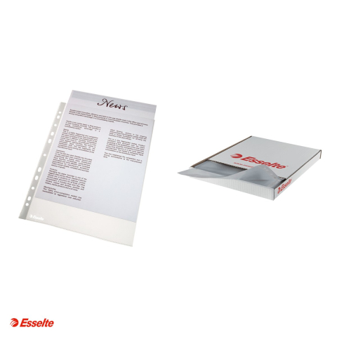 Cutie 100 folii de protectie Esselte, PP, A4, 43 microni, standard, pentru arhivare, incolor [3]