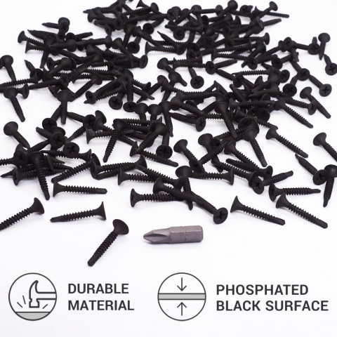 Cutie 1000 bucati Surub Autoperforant pentru Rigips, 3.5 x 45 mm, Cap Inecat, Otel Fosfatat, Lungime Extinsa, pentru Straturi Duble [6]