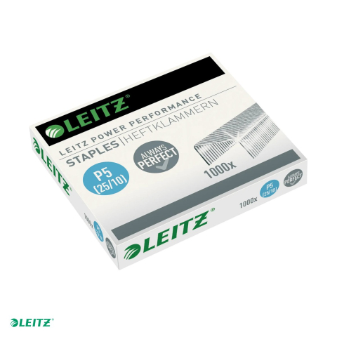 Capse pentru capsator - Cutie 1000 capse Leitz Power Performance, P5, 25/10, 2-60 coli