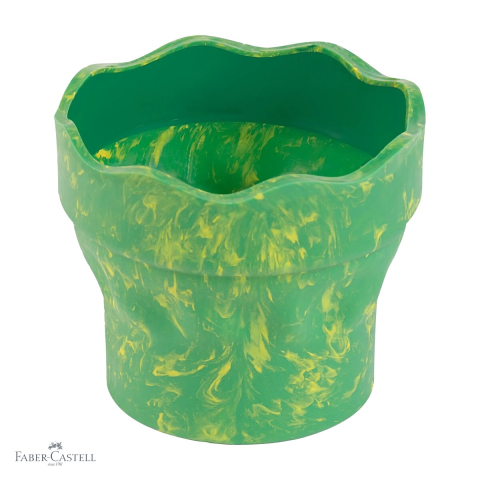 Cutie apa pliabila Faber-Castell Click&Go, model Dinozauri verde marmorat, pentru pictura si desen [3]