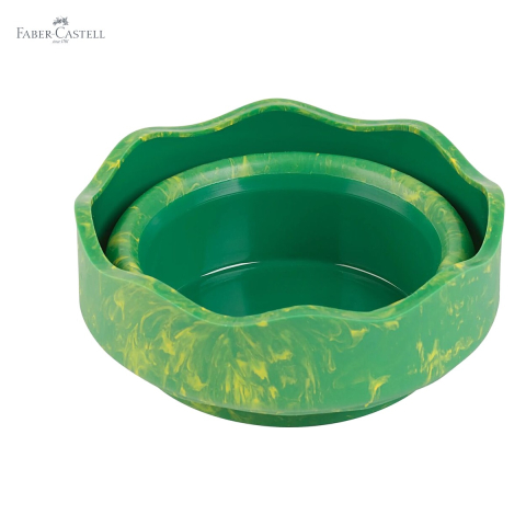 Cutie apa pliabila Faber-Castell Click&Go, model Dinozauri verde marmorat, pentru pictura si desen [4]