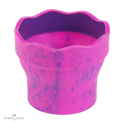 Cutie apa pliabila Faber-Castell Click&Go, model Unicorni roz marmorat, pentru activitati de pictura [3]