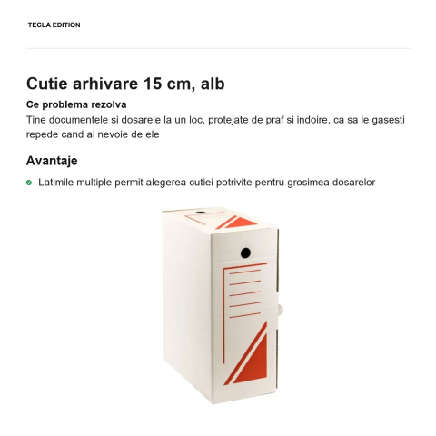 Cutie arhivare 15 cm, alb [1]
