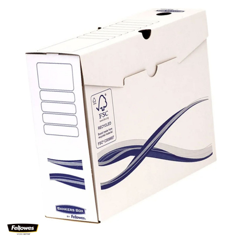 Cutii depozitare - Cutie arhivare Fellowes Bankers Box, 10 cm, alb, 250x97x325 mm