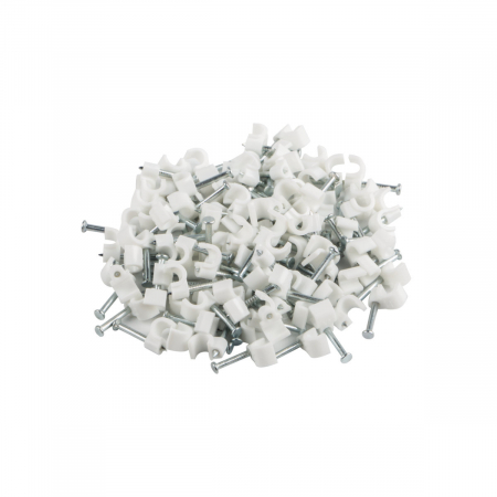 Cutie cu 100 bucati cleme cablu 3.5mm, Lanberg 41454, pentru prindere si fixare, albe [2]