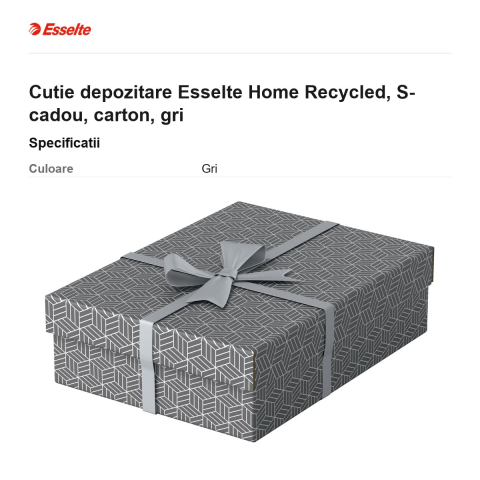 Cutie depozitare Esselte Home Recycled, S- cadou, carton, gri [2]