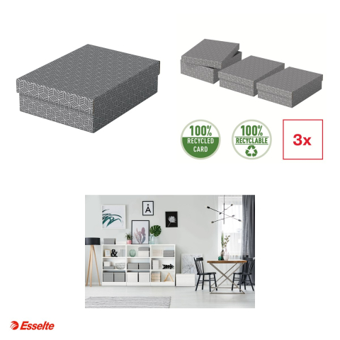 Cutie depozitare Esselte Home Recycled, S- cadou, carton, gri [3]