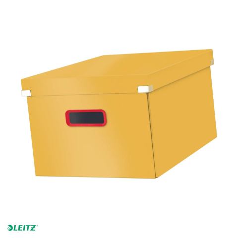 Cutie depozitare Leitz Cosy Click & Store, carton laminat, pliabila, cu capac si maner, 281x200x372, pentru transport, galben Chihlimbar [0]