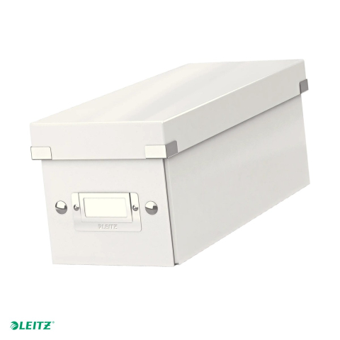 Cutie depozitare Leitz WOW Click & Store, carton laminat, pliabila, cu capac, 14x13x35 cm, pentru arhivare, alb [0]
