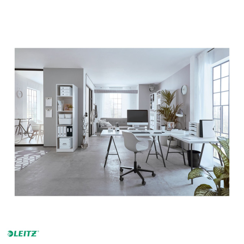 Cutie depozitare Leitz WOW Click & Store, carton laminat, pliabila, cu capac si maner, 26x24x26 cm, pentru transport, negru [4]
