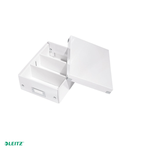 Cutie depozitare Leitz WOW Click & Store Organizer, carton laminat, cu capac, 22x10x28 cm, alb [4]