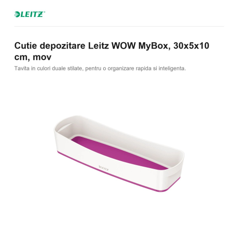 Cutie depozitare Leitz WOW MyBox, 30x5x10 cm, mov [1]