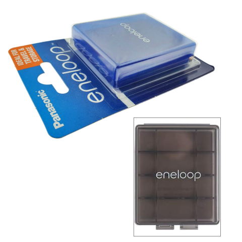 Cutie depozitare pentru 4 baterii AA R6 sau 5 baterii AAA R3, Organizator compact pentru birou, calatorie, cu sistem de deschidere usoara, Eneloop [2]