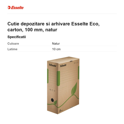 Cutie depozitare si arhivare Esselte Eco, carton, 100 mm, natur [2]