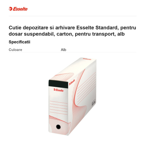 Cutie depozitare si arhivare Esselte Standard, pentru dosar suspendabil, carton, pentru transport, alb [2]