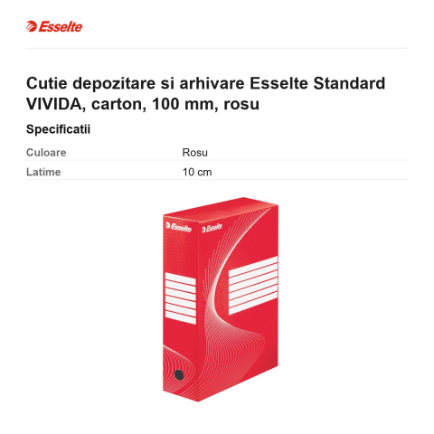 Cutie depozitare si arhivare Esselte Standard VIVIDA, carton, 100 mm, rosu [2]