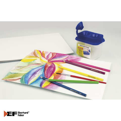 Cutie dubla apa Eberhard Faber, plastic cu inchidere de siguranta, doua compartimente, pentru pictura [3]