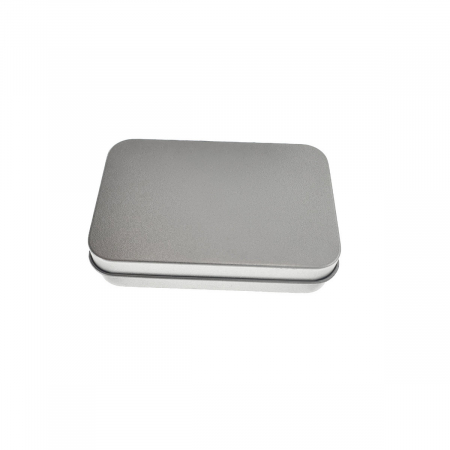 Cutie personalizabila Platinet Pendrive Box 45168, 87x60x18mm, pentru memorie USB, metalica, inchidere tip carte, argintie [1]