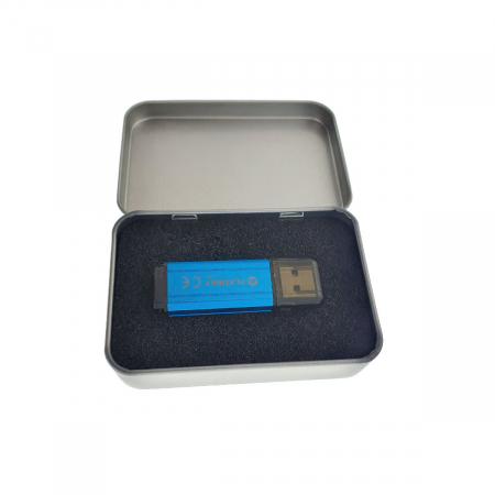 Cutie personalizabila Platinet Pendrive Box 45168, 87x60x18mm, pentru memorie USB, metalica, inchidere tip carte, argintie [7]