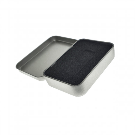 Cutie personalizabila Platinet Pendrive Box 45168, 87x60x18mm, pentru memorie USB, metalica, inchidere tip carte, argintie [3]