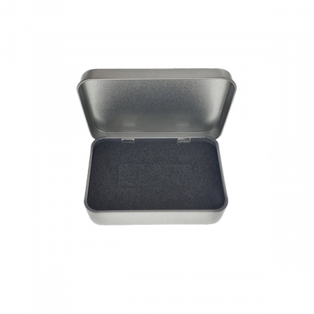 Cutie personalizabila Platinet Pendrive Box 45168, 87x60x18mm, pentru memorie USB, metalica, inchidere tip carte, argintie [6]