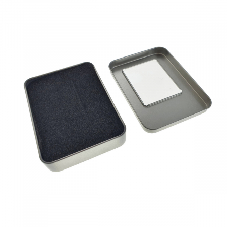 Cutie personalizabila Platinet Pendrive Box 45170, 115x85x22mm, pentru memorie USB, metalica, capac cu fereastra, argintie [7]