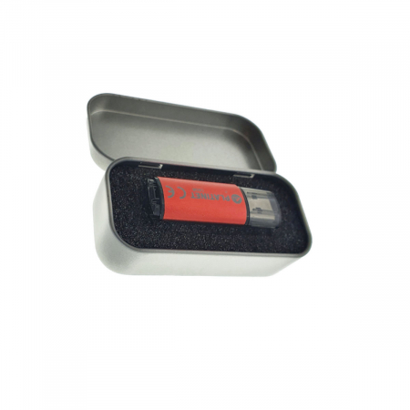 Cutie personalizabila Platinet Pendrive Box 45173, 80x40x20mm, pentru memorie USB, metalica, inchidere tip carte, argintie [7]