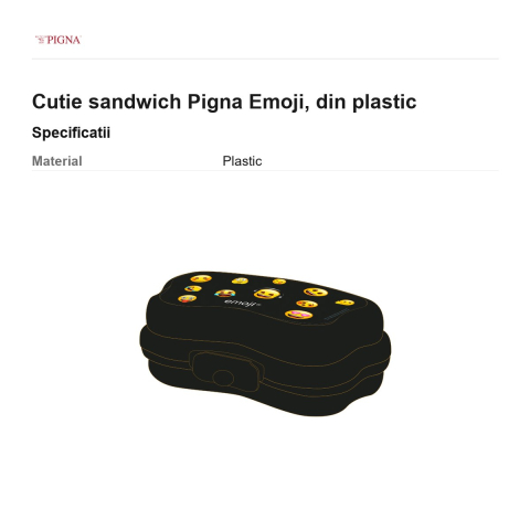 Cutie sandwich Pigna Emoji, din plastic [2]