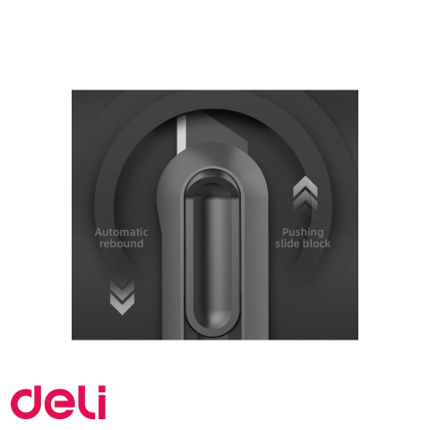 Cutter cu retractare automata Deli Home Series, lama inox innegrita, uz casnic si birou [4]