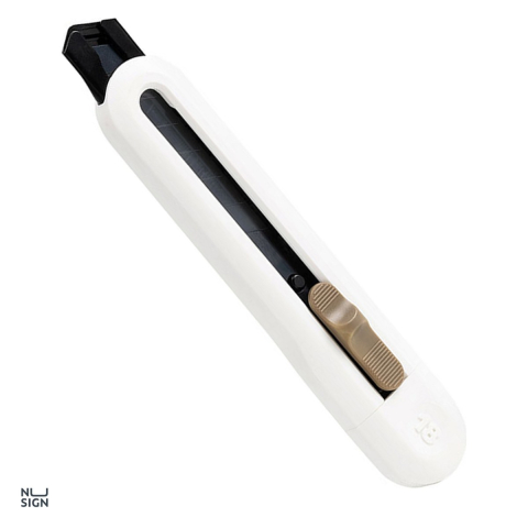 Bricolaj - Cutter mare Deli Nusign cu sina, lama neagra 18 mm, 8 segmente, 171x31x122 mm, alb