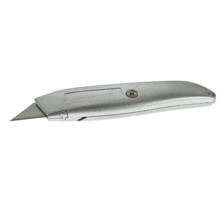 Cutter metalic cu lama retractabila, 153 x 35 x 20mm, cu autoblocare, gri [3]