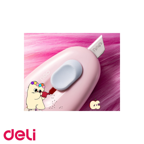 Cutter mini Deli M155, lama retractabila din aliaj, culori pastel asortate, pentru scoala si birou [4]