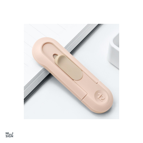 Cutter mini Deli Nusign, lama 12 mm cu retragere automata, 80x25 mm, roz [4]