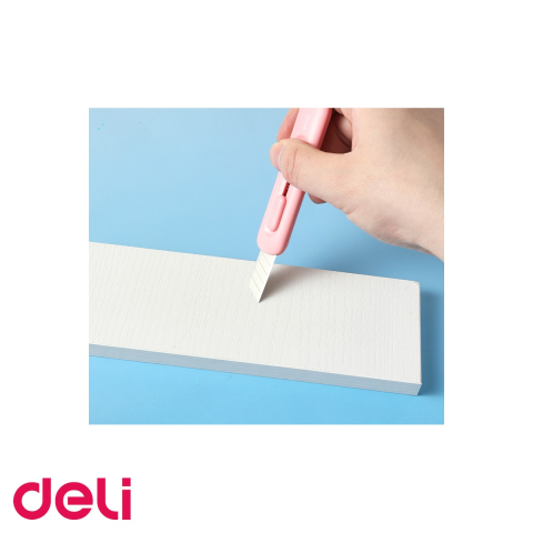 Cutter mini Deli, plastic reciclat, lama retractabila din otel, culori asortate, portabil si ergonomic [3]