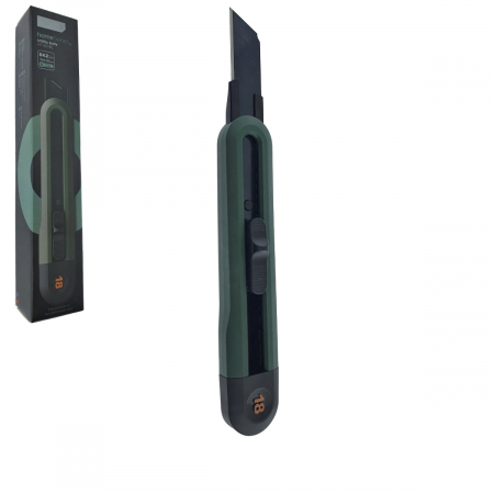 Bricolaj - Cutter profesionist cu sina metalica model Home Series 00742, lama din inox SK2 innegrit cu 8 sectiuni, lungime lama 100 mm, latime lama 18 mm, verde inchis