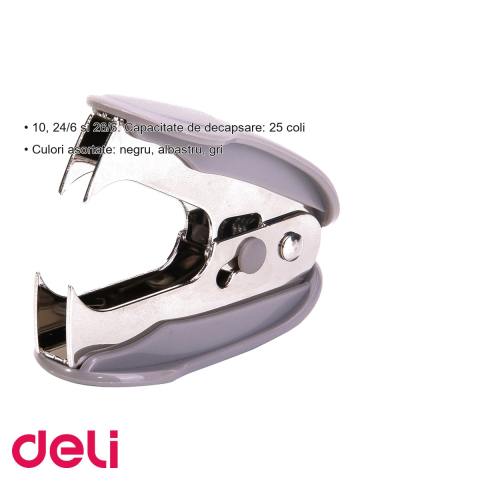 Decapsator Deli E0232, gheare puternice pentru capse nr. 10, 24/6 si 26/6, culori asortate pentru birou [2]