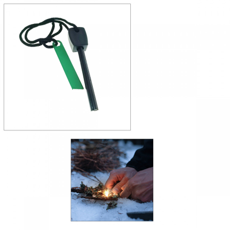 Declansator portabil de foc, cu scantei, lungime 10 cm, pentru camping si drumetii, rezistent la apa [3]