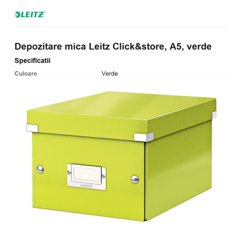 Depozitare mica Leitz Click&store, A5, verde [2]