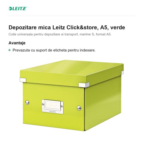 Depozitare mica Leitz Click&store, A5, verde [1]