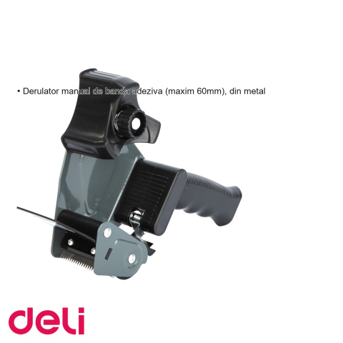 Derulator banda adeziva Deli, metal, latime maxima 60mm, pentru birou si ambalare [2]