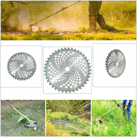 Disc circular vidia pentru motocositoare, 230mm, grosime 2 mm, 40 dinti, gauri ventilatie [4]