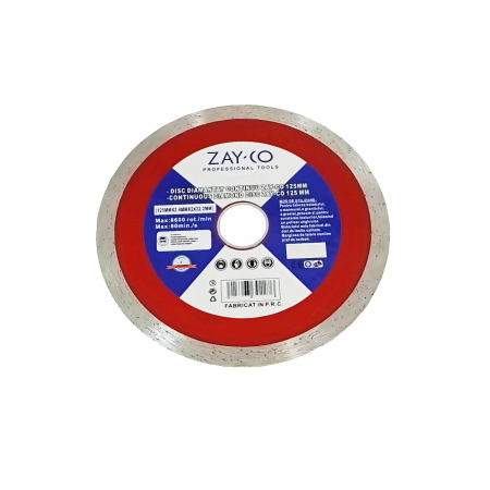 Accesorii taiere - Disc diamantat continuu, 125 x 22.2 x 2 mm, taiere umeda si uscata, placi ceramice, piatra, marmura, granit, beton, ZAY-CO Professional Tools