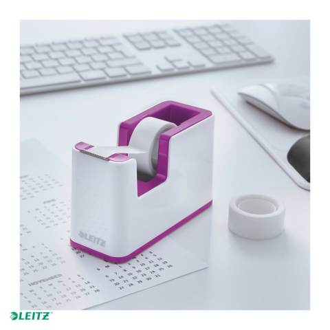 Dispenser banda adeziva Leitz WOW cu banda inclusa, pentru role de 19 mm x 33 m, mov/alb [3]