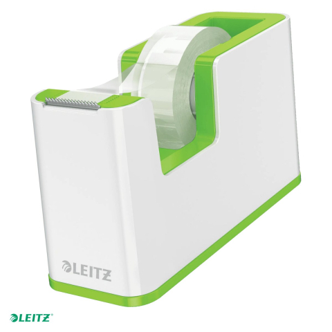 Dispensere - Dispenser banda adeziva Leitz WOW cu banda inclusa, pentru role de 19 mm x 33 m, verde/alb